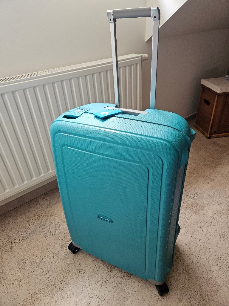 Reiskoffer Samsonite S'Cure Spinner 75/28 aqua blue, Enlèvement, Comme neuf, Plastique dur, Clé