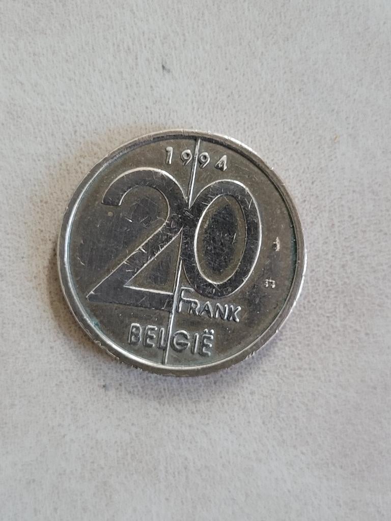 pièce monnaie belge 20 frcs 1994 Roi Albert II, Timbres & Monnaies, Monnaies | Belgique, Monnaie en vrac, Argent, Bronze, Envoi