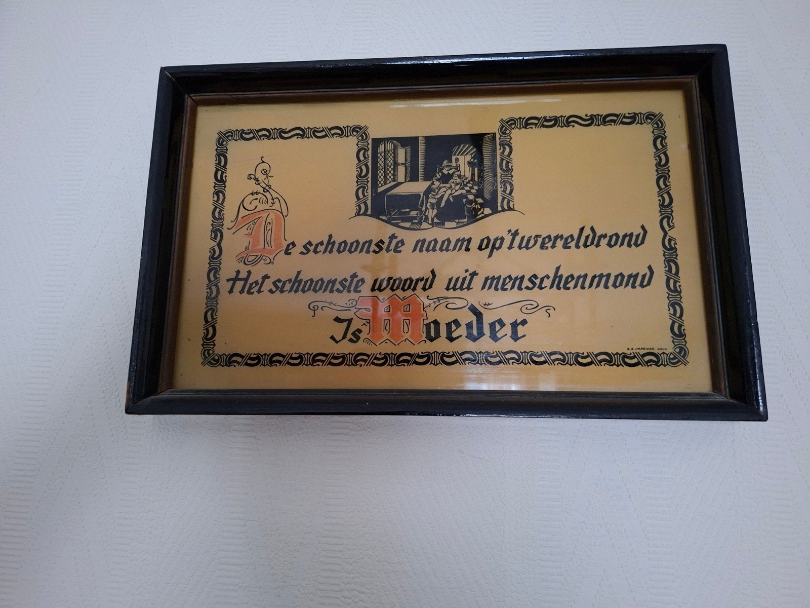 Vintage houten kader met spreuk, Ophalen