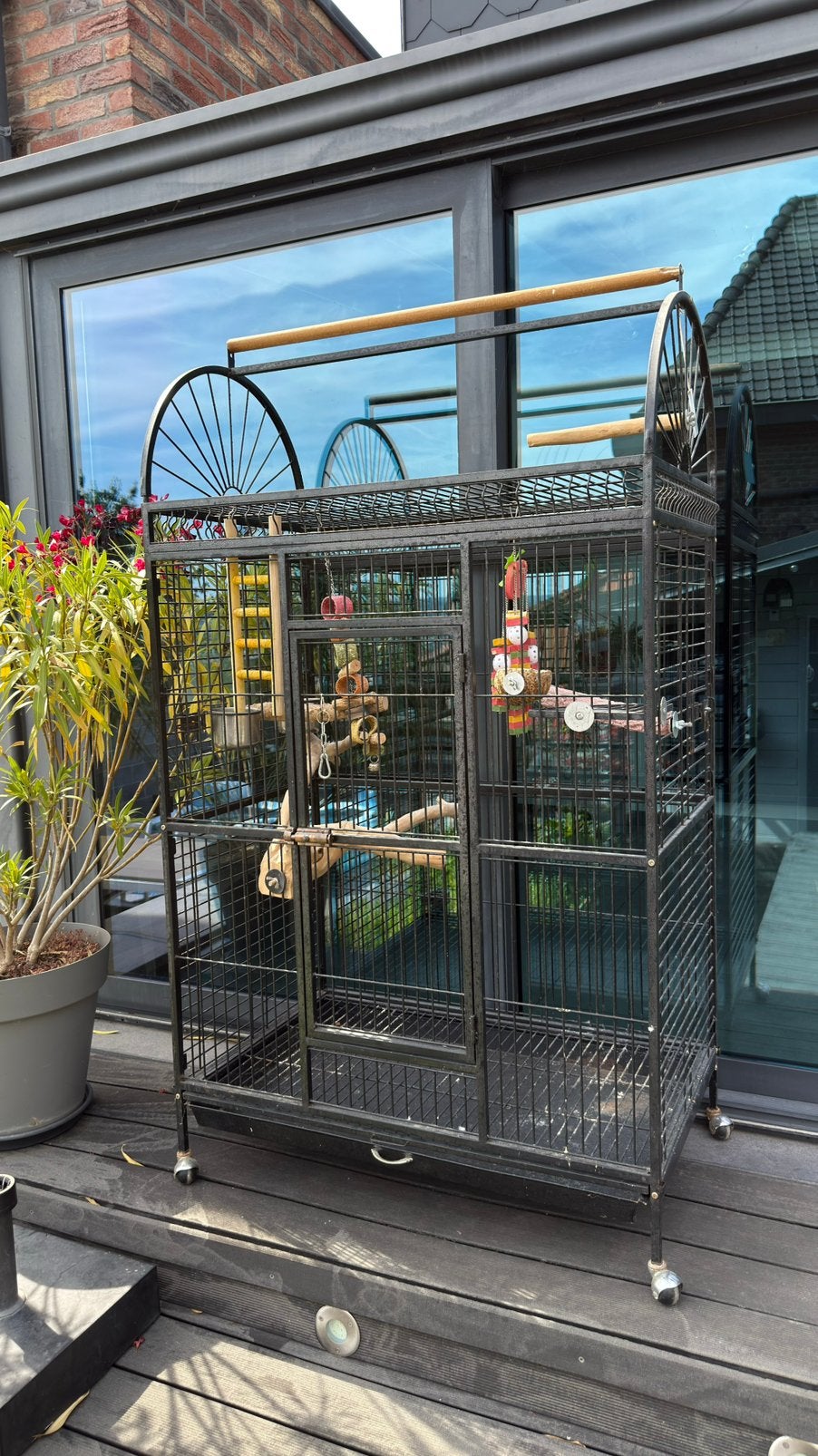 Cage perroquet, Dieren en Toebehoren, Vogels | Hokken en Kooien, Zo goed als nieuw, Vogelkooi, Metaal, Ophalen