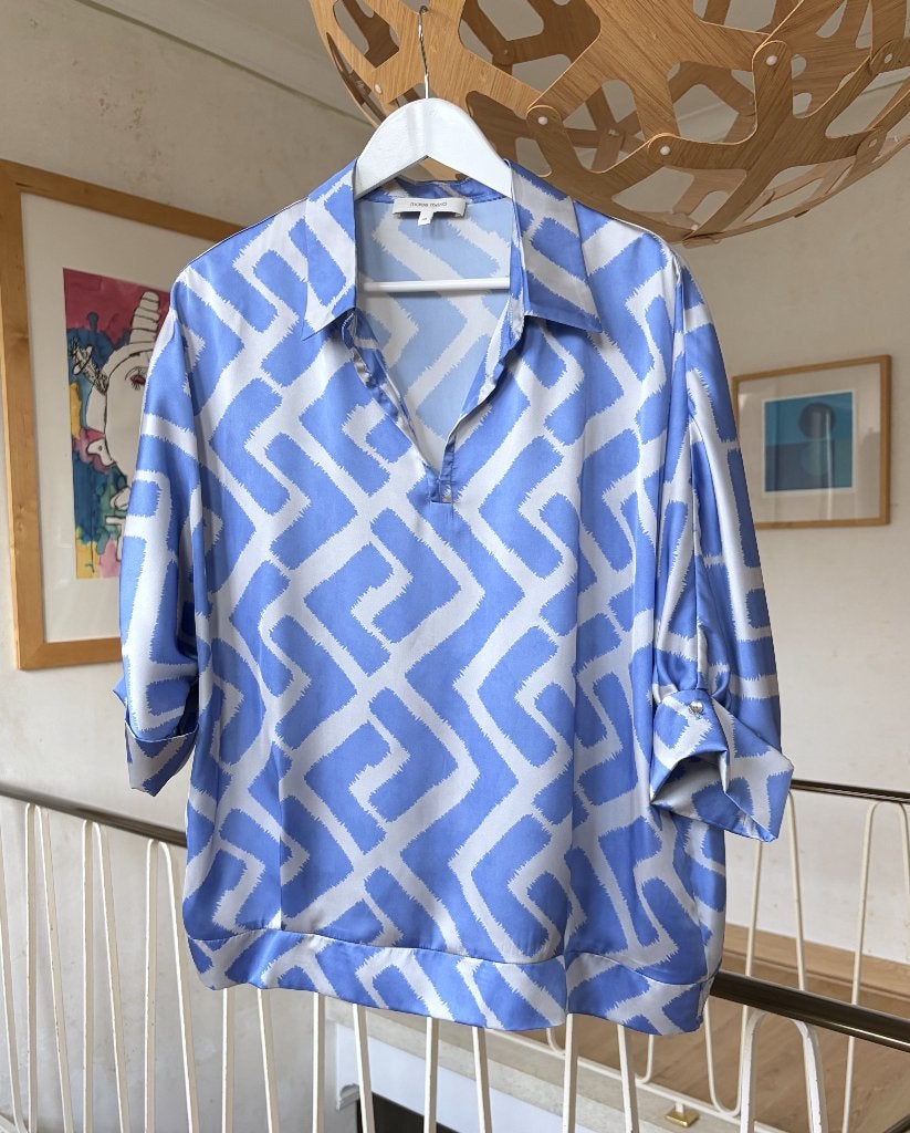 Marie Mero vlinder blouse, hemelsblauw, mt 48 - zgan, Blauw, Maat 46/48 (XL) of groter, Marie Méro, Ophalen of Verzenden