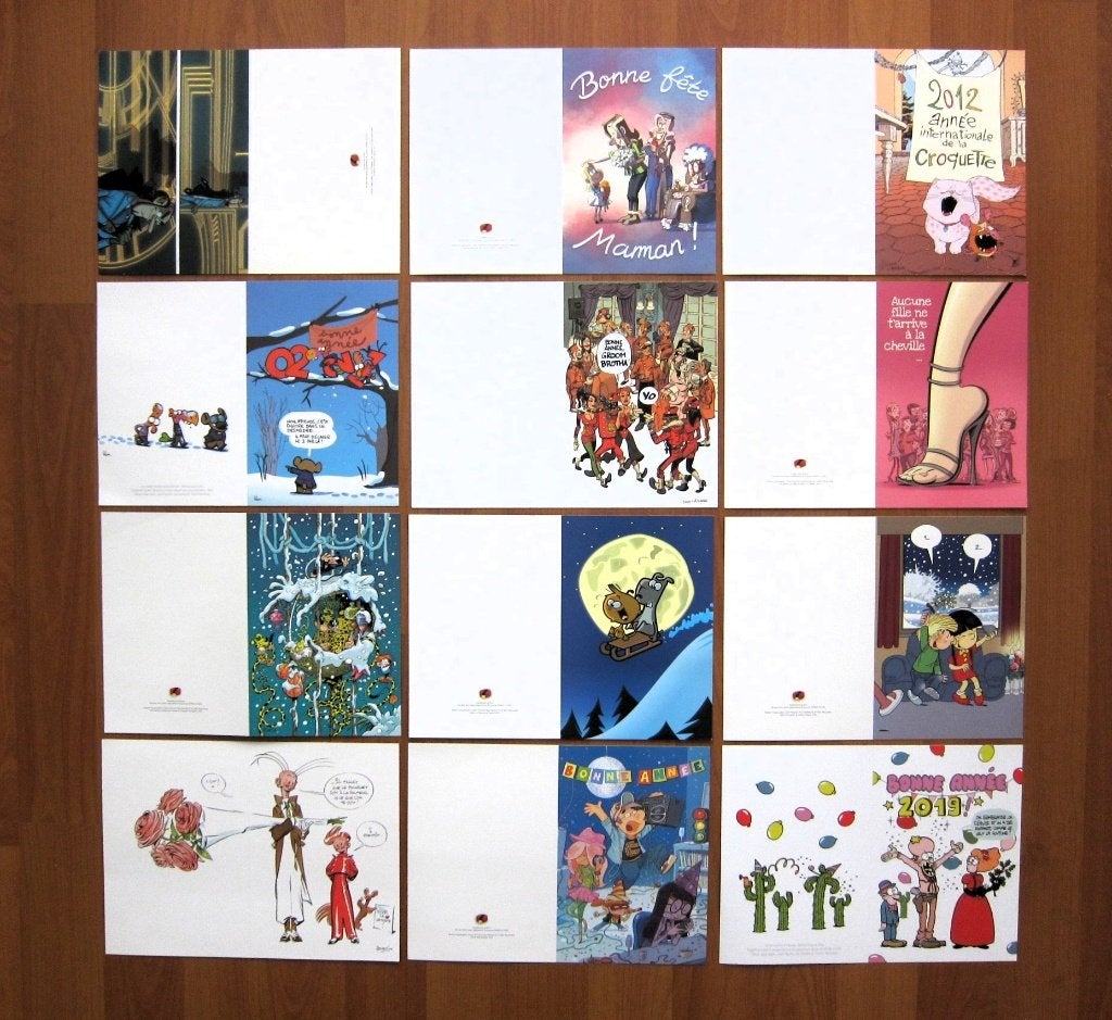 Spirou : 13 cartes de fêtes suppléments d'abonnés Etat neuf, Livres, Neuf, Plusieurs BD, Enlèvement ou Envoi, Divers auteurs