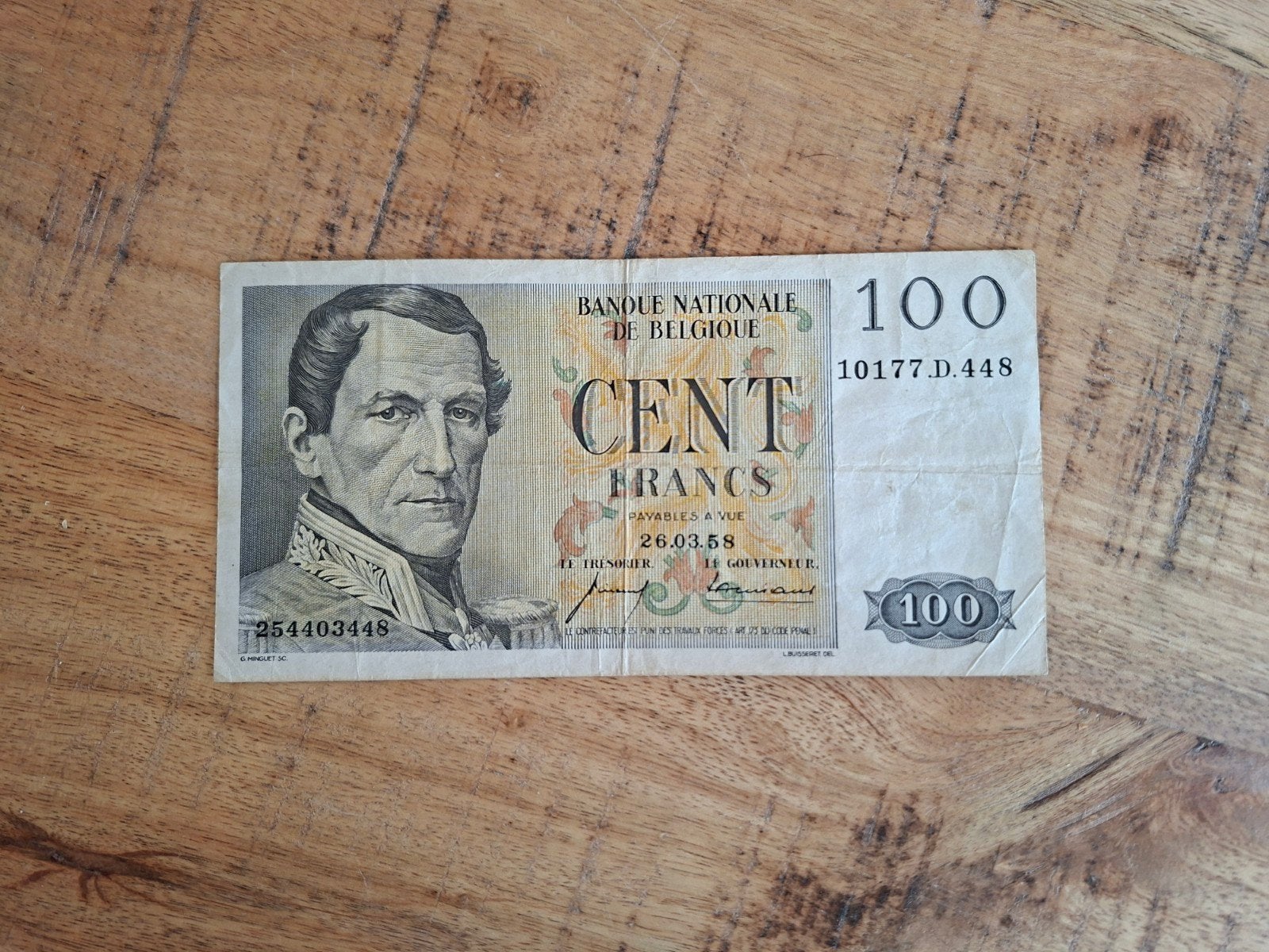 100 Francs Belgique, Enlèvement ou Envoi