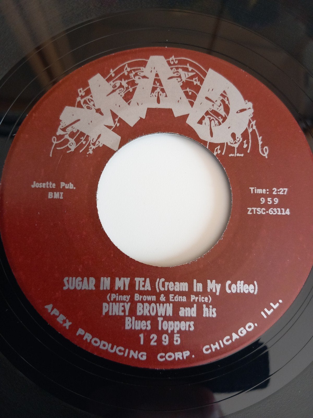 PINEY BROWN AND HIS BLUES TOPPERS. 2 face  OLDIES 45T, Enlèvement ou Envoi