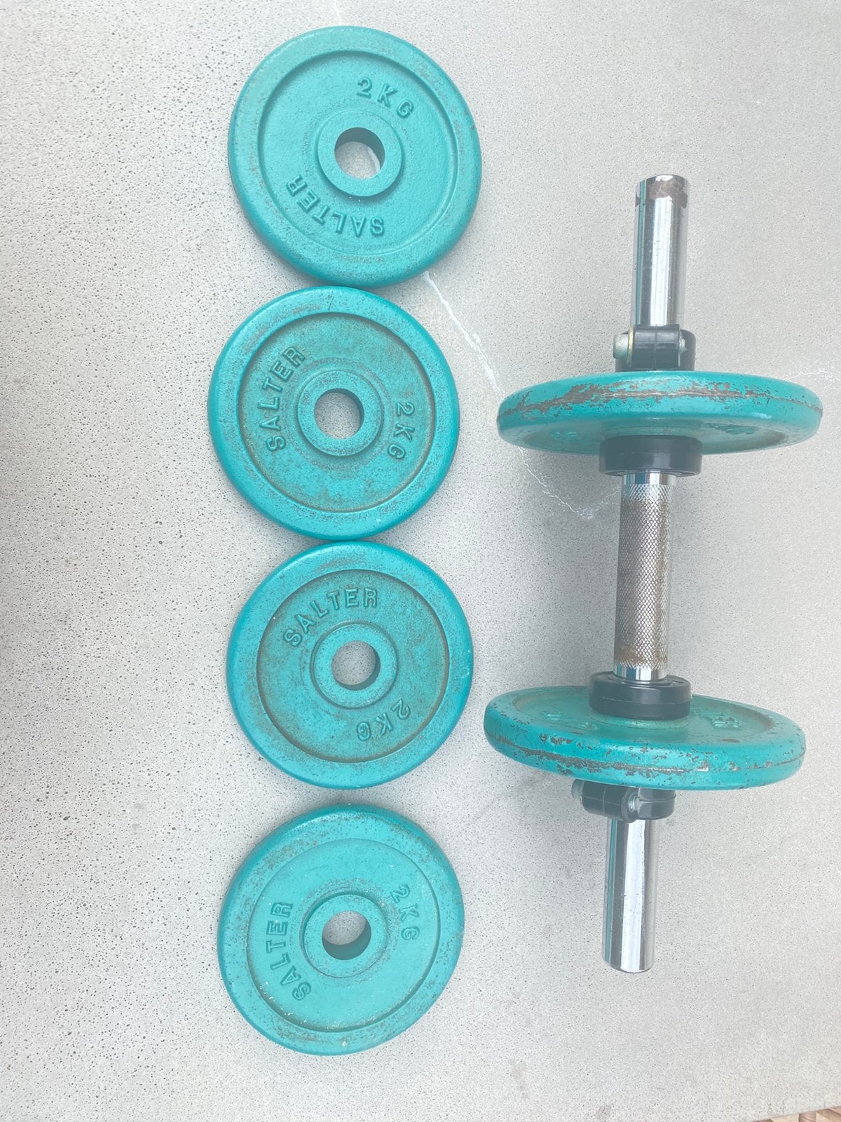 Halter met gewichten, Sport en Fitness, Ophalen, Gebruikt