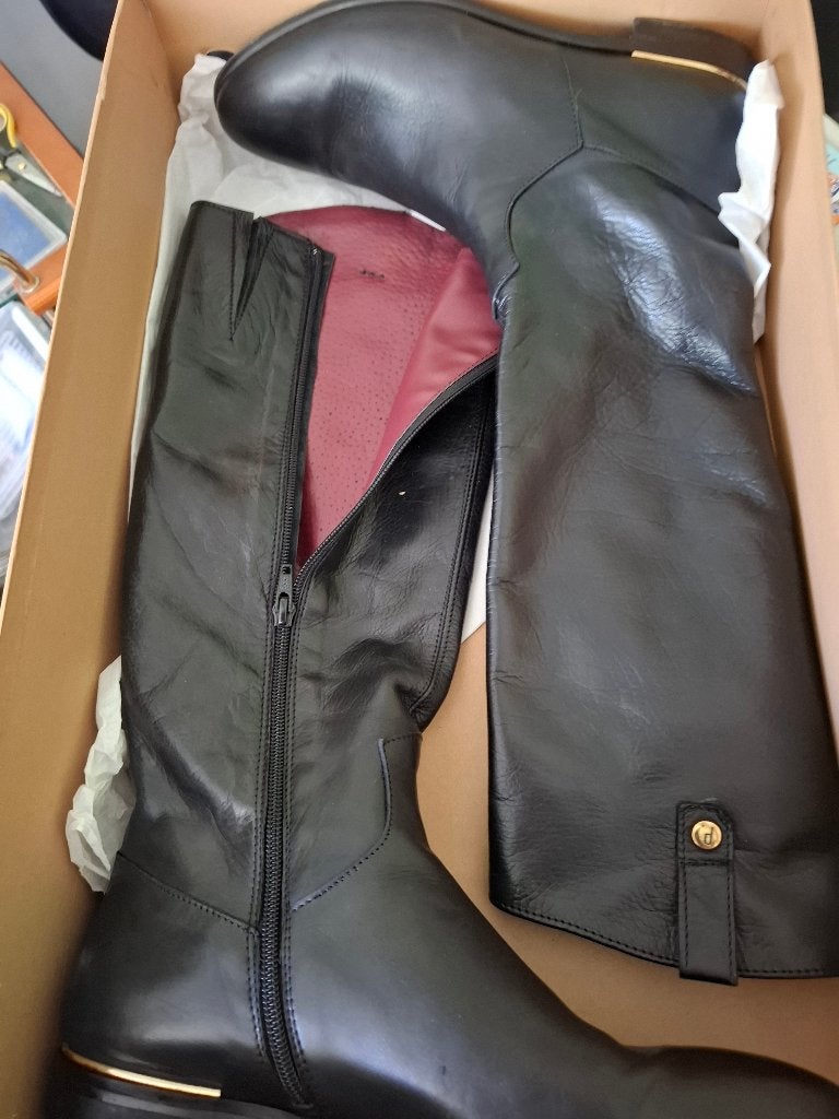 Bottes cuir noires 41, Autre, Enlèvement ou Envoi, Comme neuf, Bottes hautes