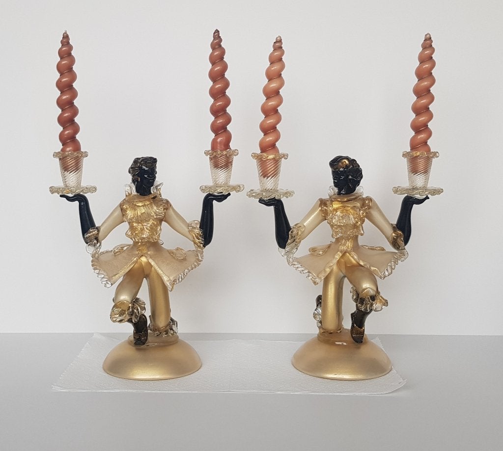 Set van twee murano kandelaars, Antiek en Kunst, Ophalen, Glas