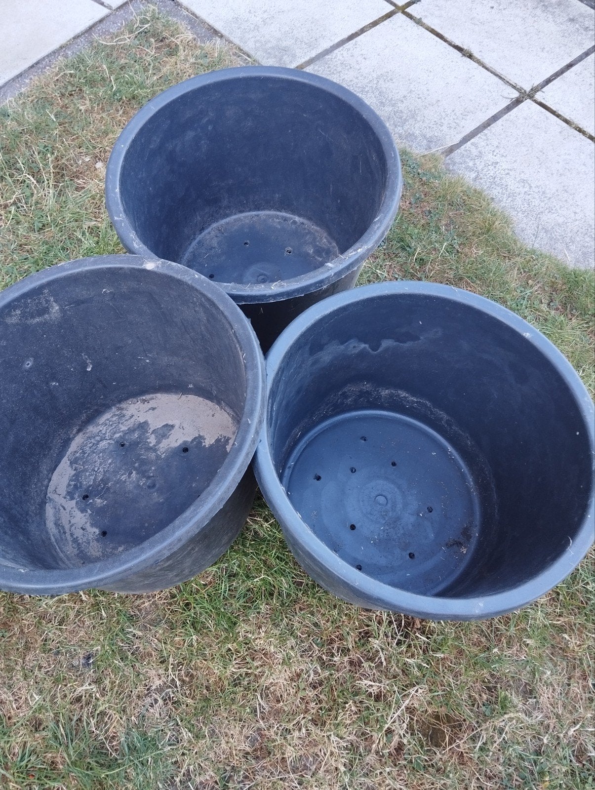 3 stevige kunststof plantenpotten – Ø43 cm, Ophalen, Kunststof