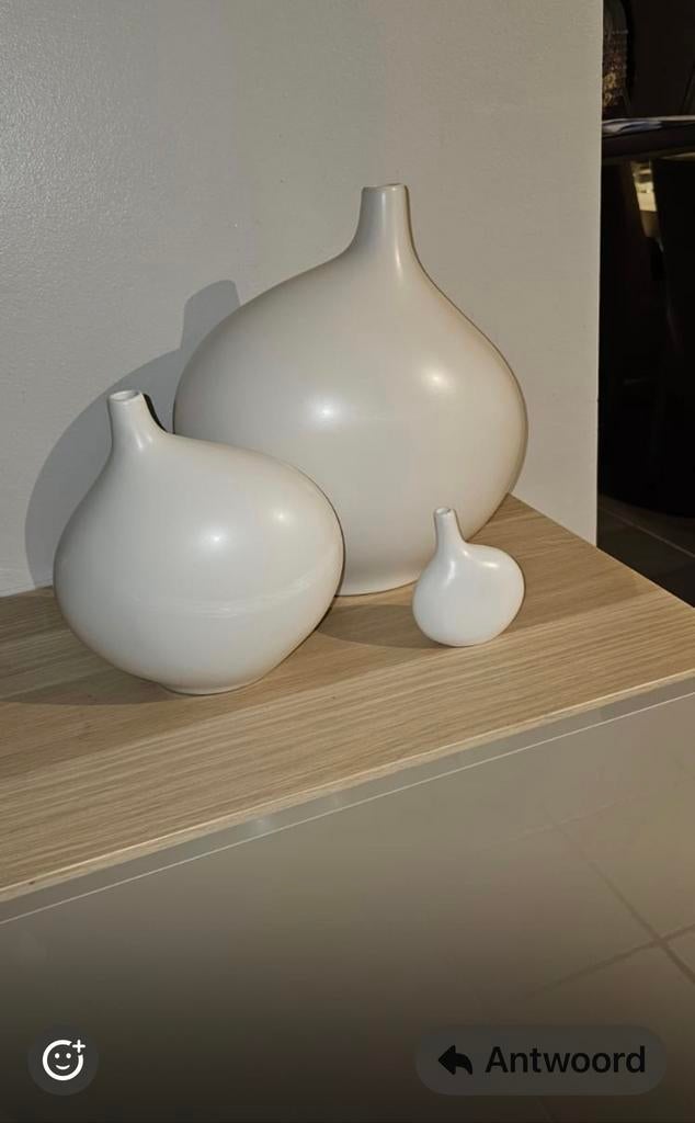 Vazen keramiek set van 3 nieuwe, Ophalen, Nieuw, Wit