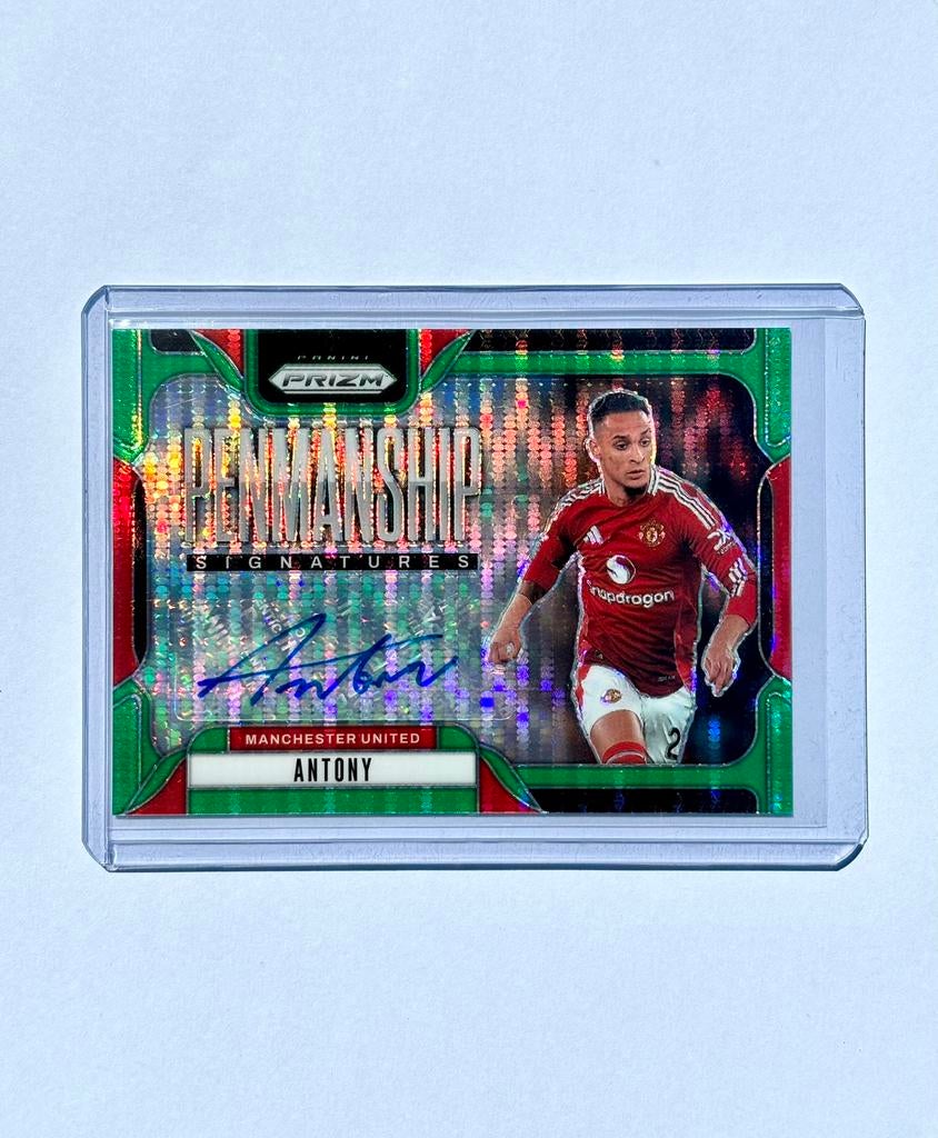 Antony 2024 Panini Prizm Autograph Penmanship Green Pulsar, Enlèvement ou Envoi, Neuf, Image