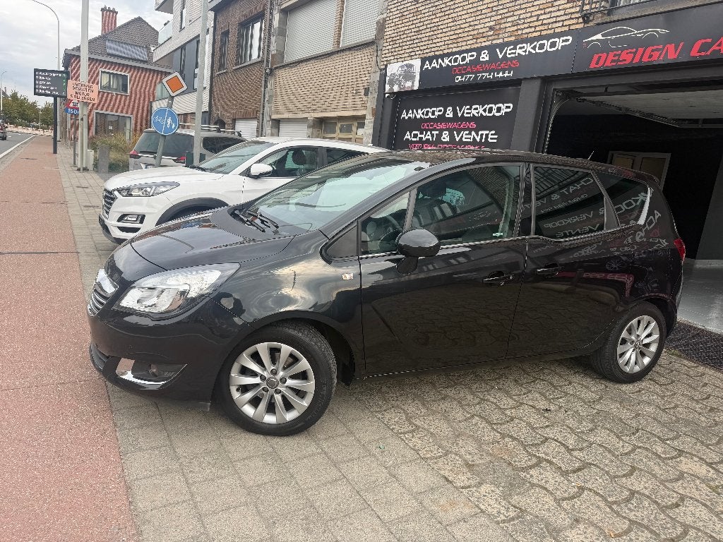 Opel Meriva 1.4 Turbo Cosmo Navigations semi-lederen cruise, Auto's, Euro 6, Zwart, Leder, Bedrijf