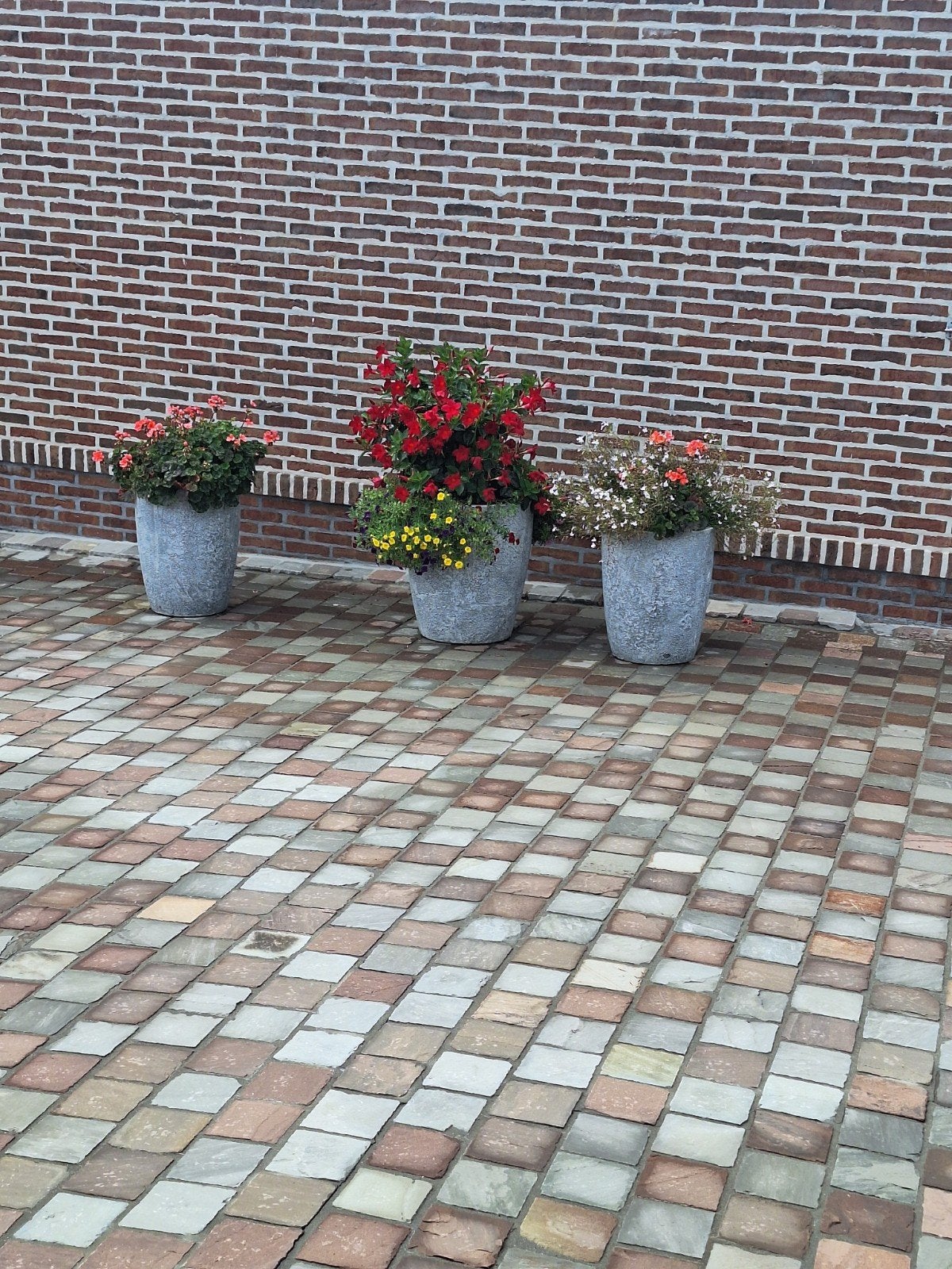 bloempotten 3 st grijs, Tuin en Terras, Ophalen, Steen, 40 cm of meer, Rond