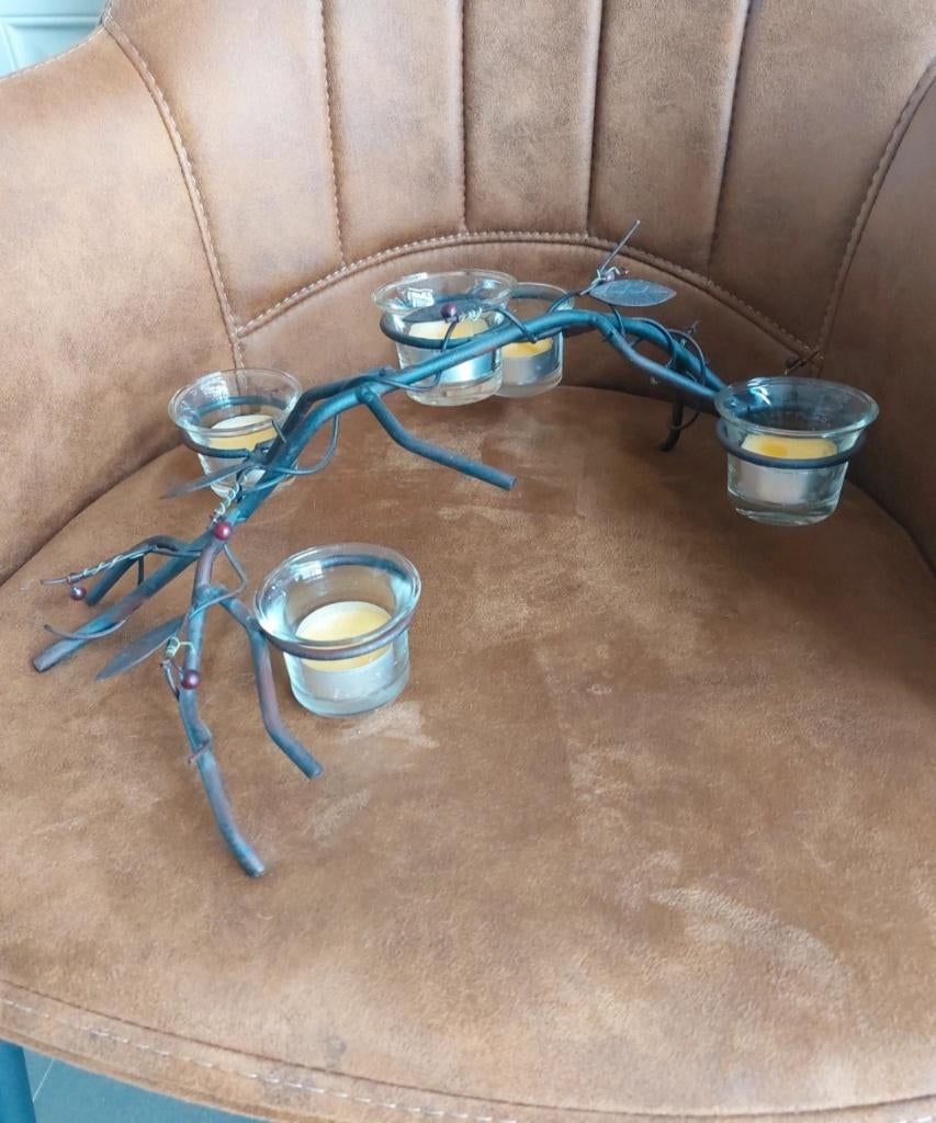 Kandelaar, Gebruikt, Overige kleuren, Ophalen of Verzenden, Metaal