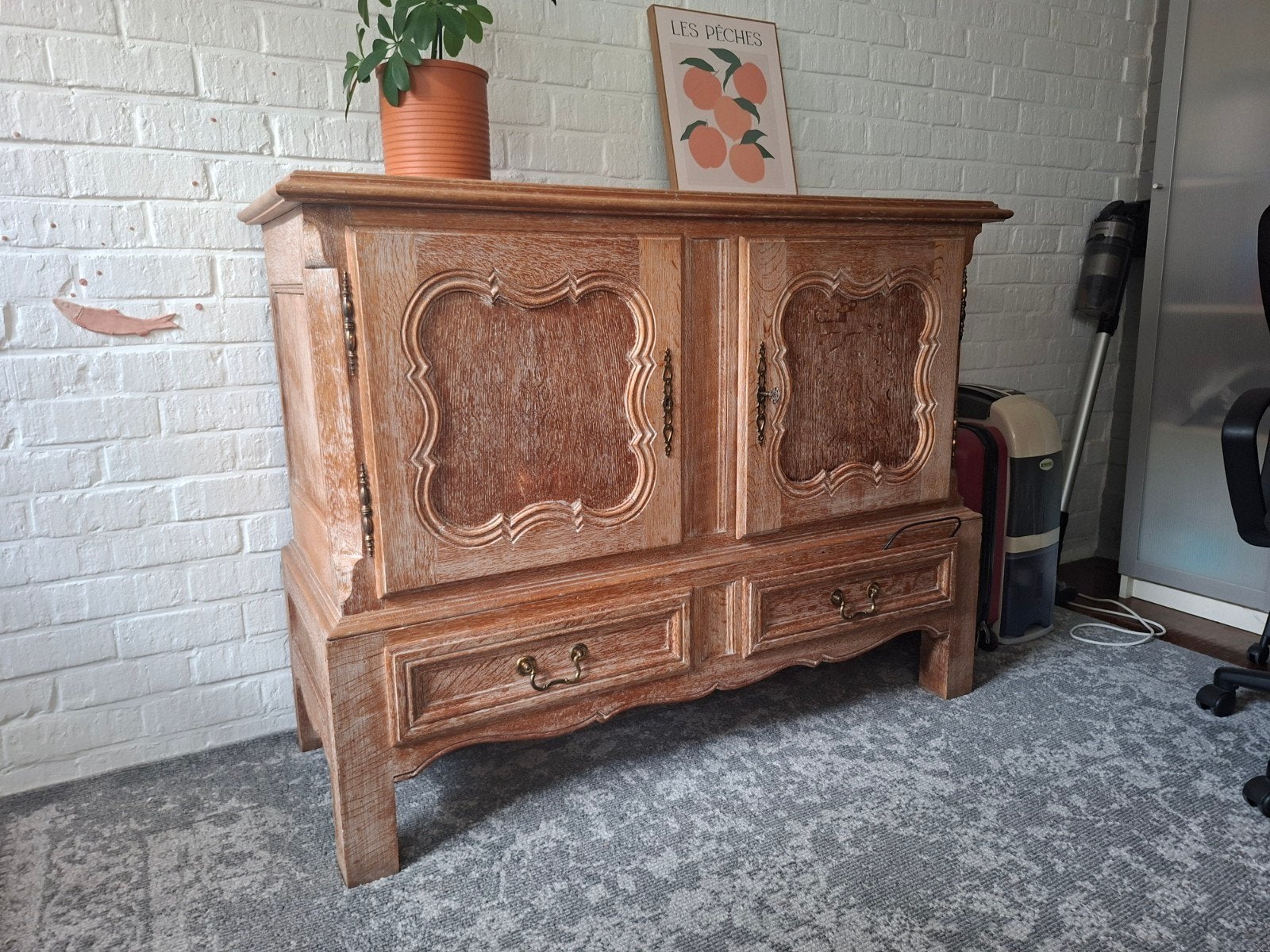 Eiken kast, Ophalen, 25 tot 50 cm, 100 tot 150 cm