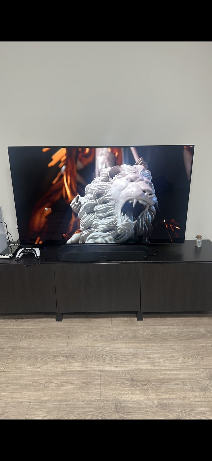 Meuble TV IKEA BESTÅ avec pieds – Noir-brun, Huis en Inrichting, Kasten |Televisiemeubels, Zo goed als nieuw, Ophalen
