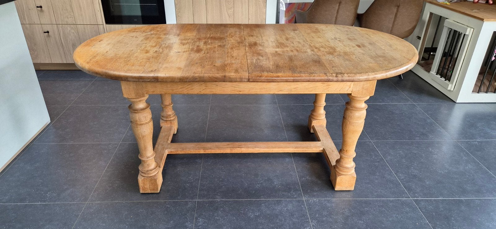 Eiken eettafel, Huis en Inrichting, Tafels | Eettafels, Ophalen, Gebruikt, 100 tot 150 cm, Eikenhout
