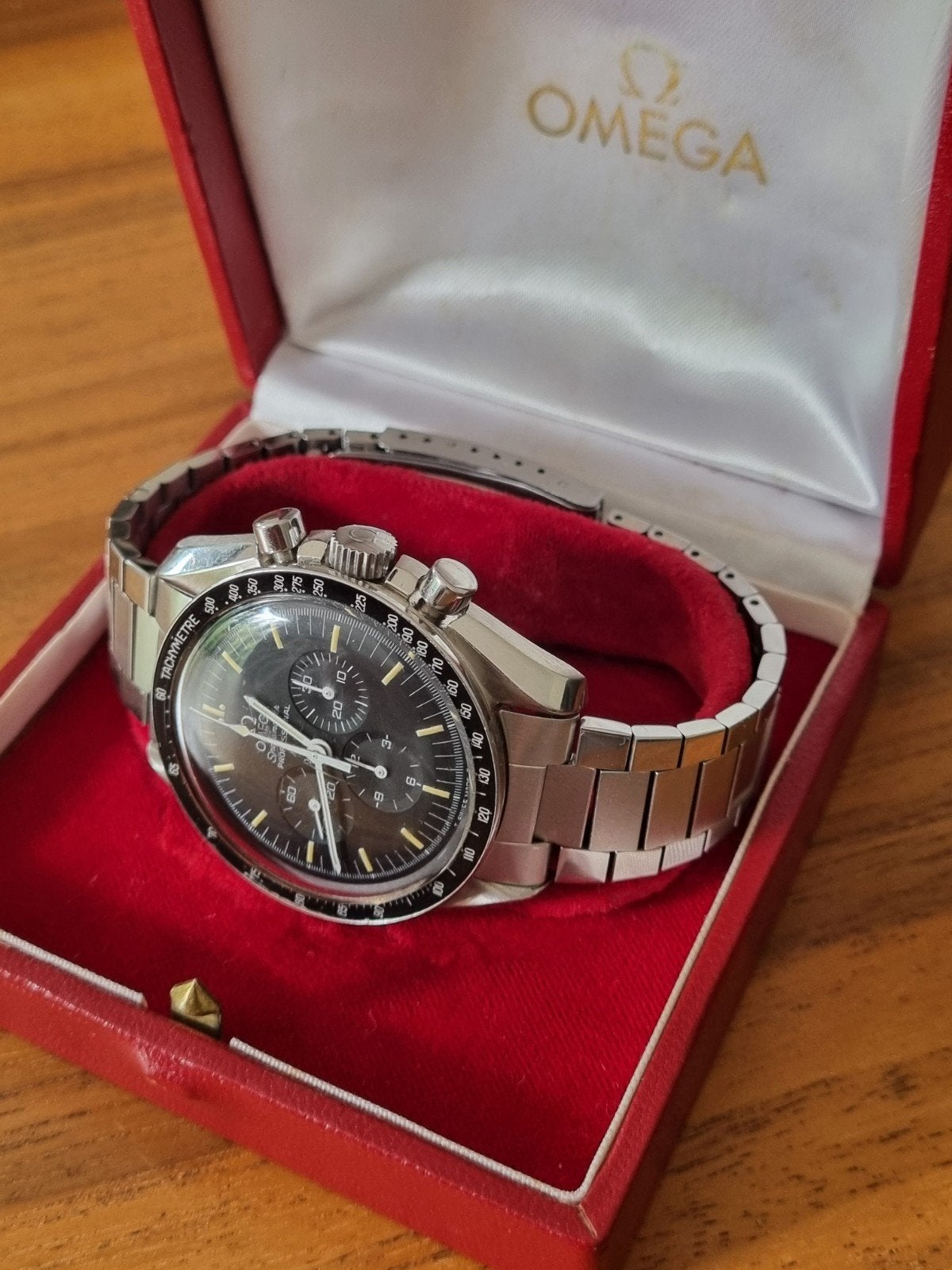 Omega Speedmaster, Handtassen en Accessoires, Horloges | Antiek, Staal, Met bandje, Polshorloge, 1960 of later