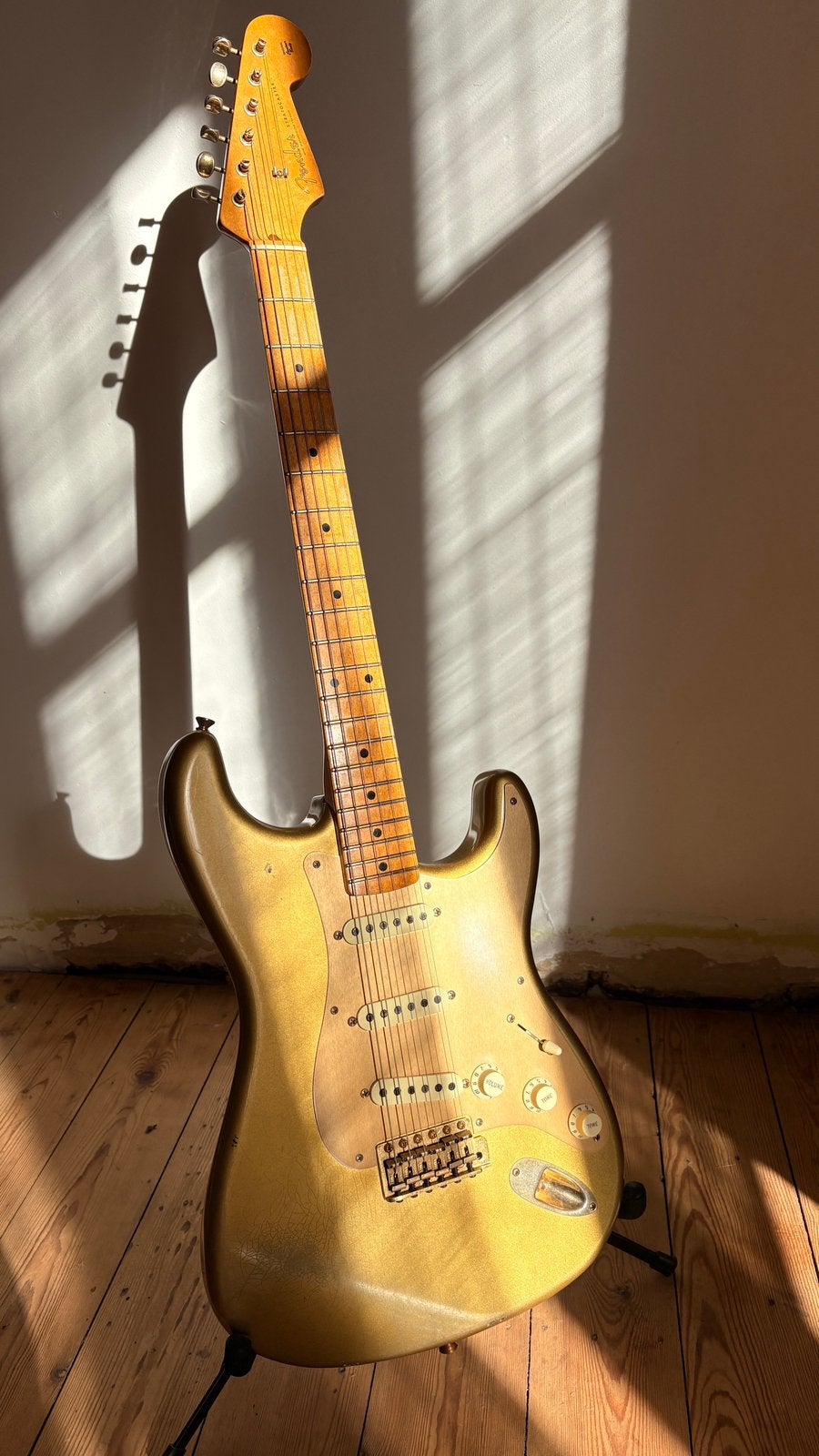 Fender Custom Shop 1956 Stratocaster Relic 2004 Aztec Gold, Musique & Instruments, Enlèvement, Comme neuf, Fender