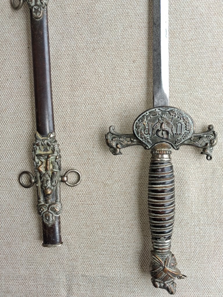 Ordre fraternel d'épée du XIXe siècle Chevaliers de Pythias, Enlèvement ou Envoi, Armée de terre, Épée ou sabre