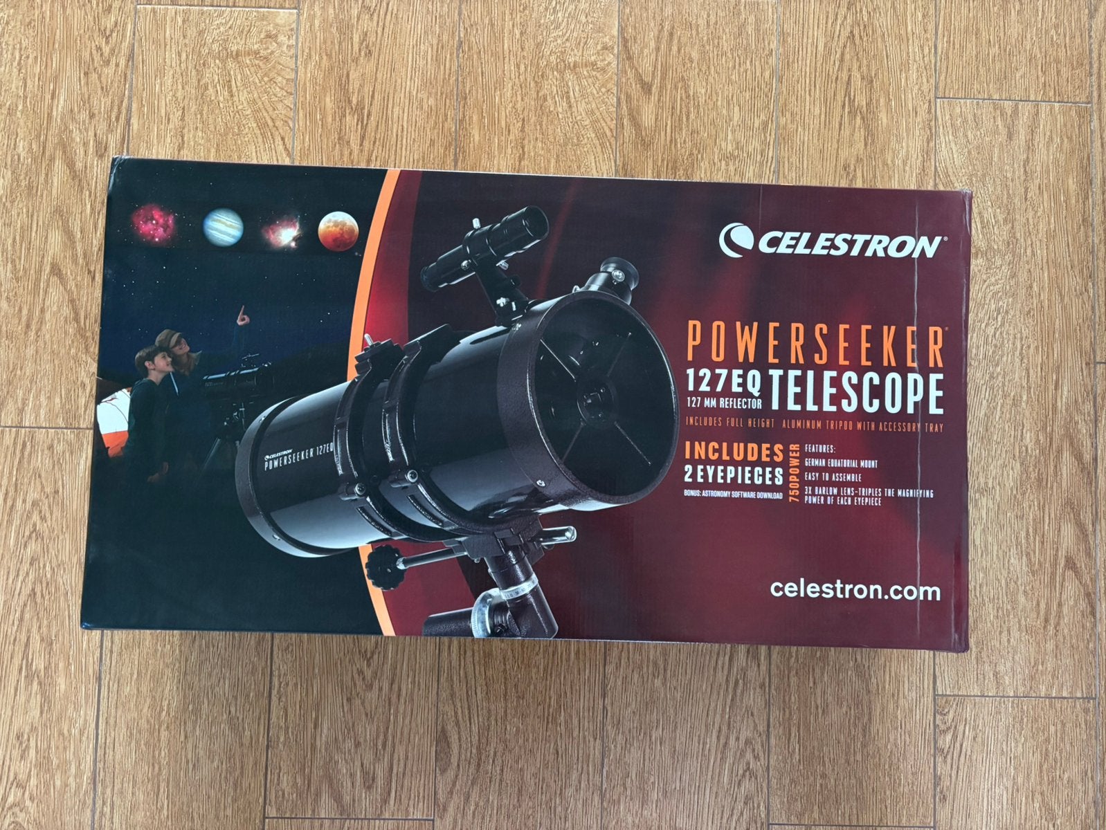 Celestron PowerSeeker 127EQ, Ophalen, 80 tot 200 mm, Met statief, Spiegeltelescoop (reflector)