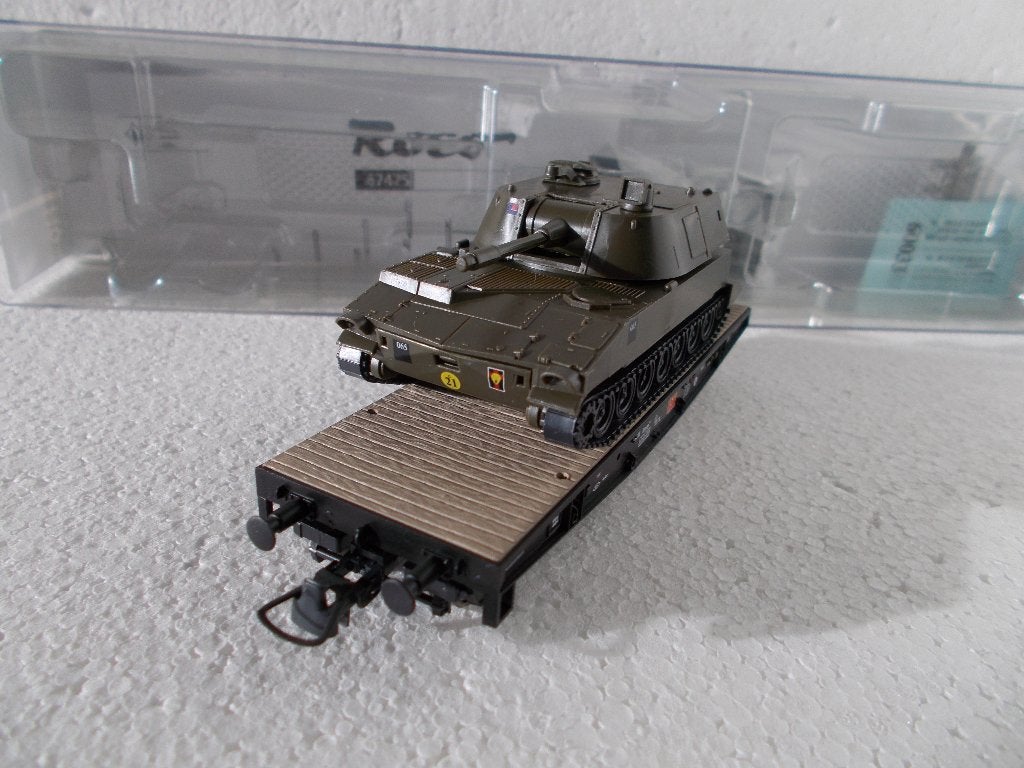 ROCO - WAGON TRANSPORT ARMÉE BELGE M108 - 1:87, Neuf, Wagon, Roco, Courant continu