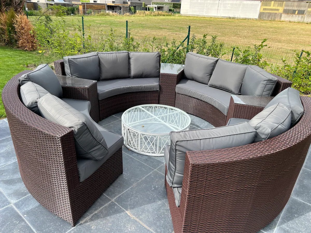 Ronde diner lounge set, Ophalen, Loungeset, Wicker, Bank