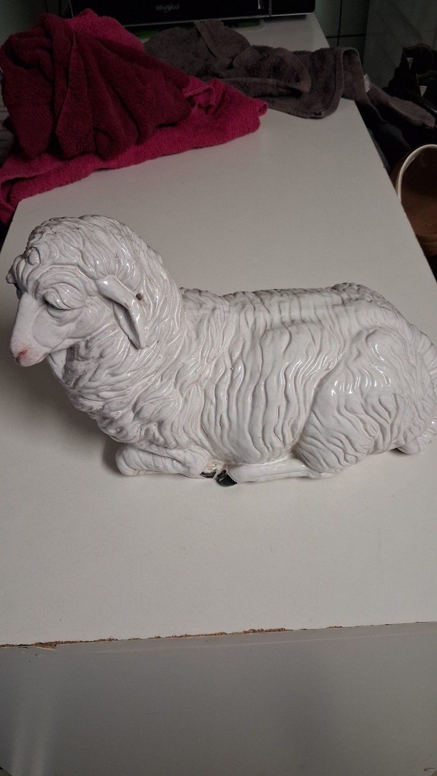 Statue vintage en porcelaine italienne d'un mouton., Enlèvement