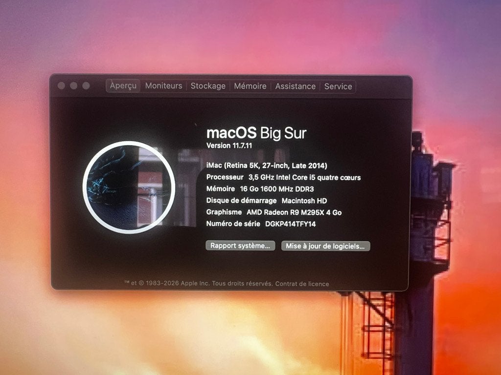 Apple iMac Retina 5K 27 pouces, fin 2014 - FD 1TB, Informatique & Logiciels, Enlèvement, 4 GB, IMac