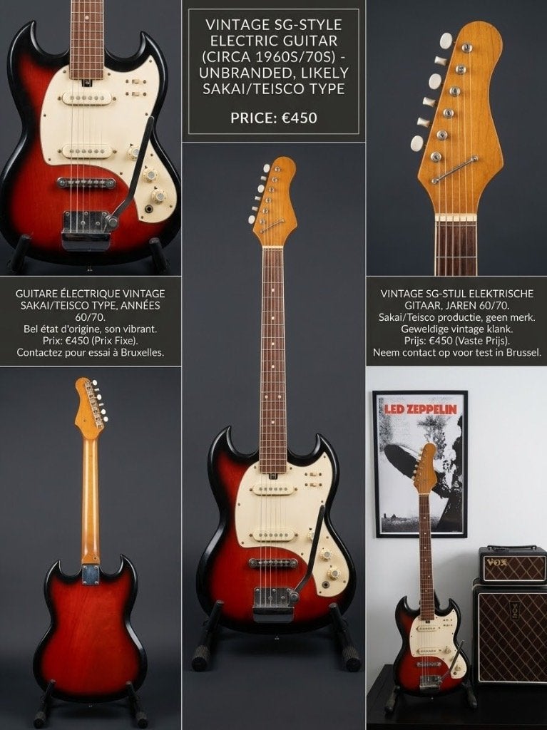 Vintage MIJ Electric Guitar 1960s/70s – Teisco / Sakai, Musique & Instruments, Instruments à corde | Guitares | Électriques, Enlèvement ou Envoi