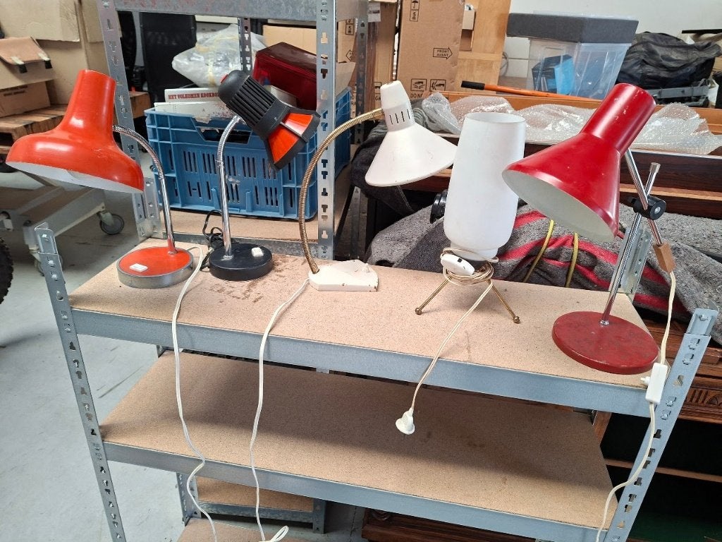 lot van 7 vintage bureaulampen, Huis en Inrichting, Ophalen, Gebruikt, Overige merken, Vintage