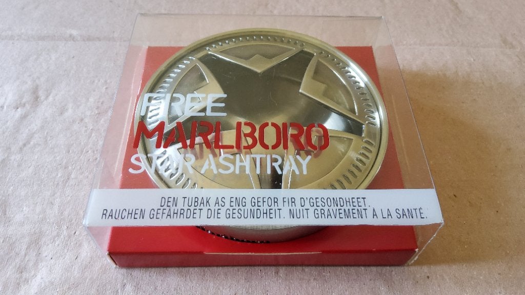 Marlboro cendrier Inox. Voir photos et description, Collections, Enlèvement ou Envoi, Comme neuf