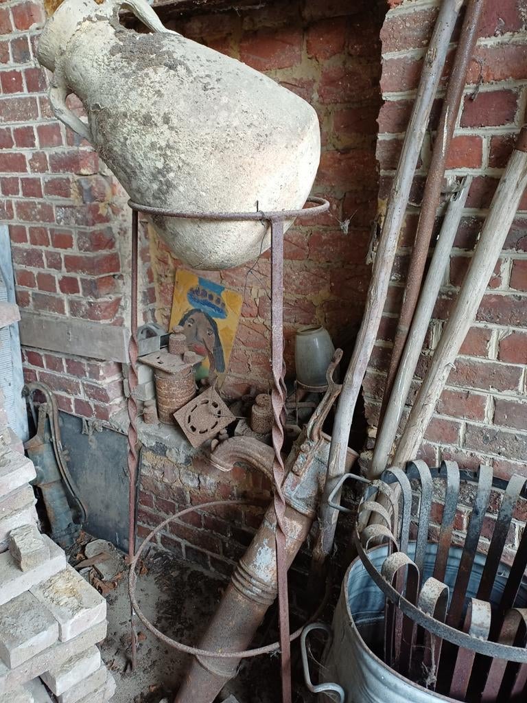 Antieke terracotta kruik met handvaten, Tuin en Terras, Ophalen