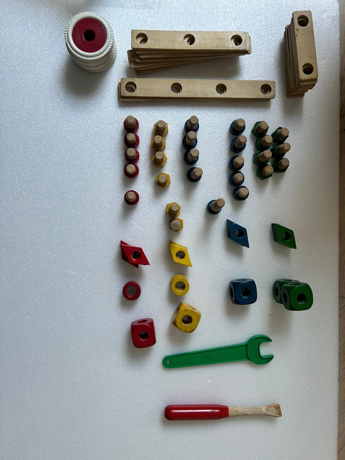 Vintage Baufix houten bouwstenen jaren ‘70 - ‘80, Kinderen en Baby's, Ophalen, Zo goed als nieuw