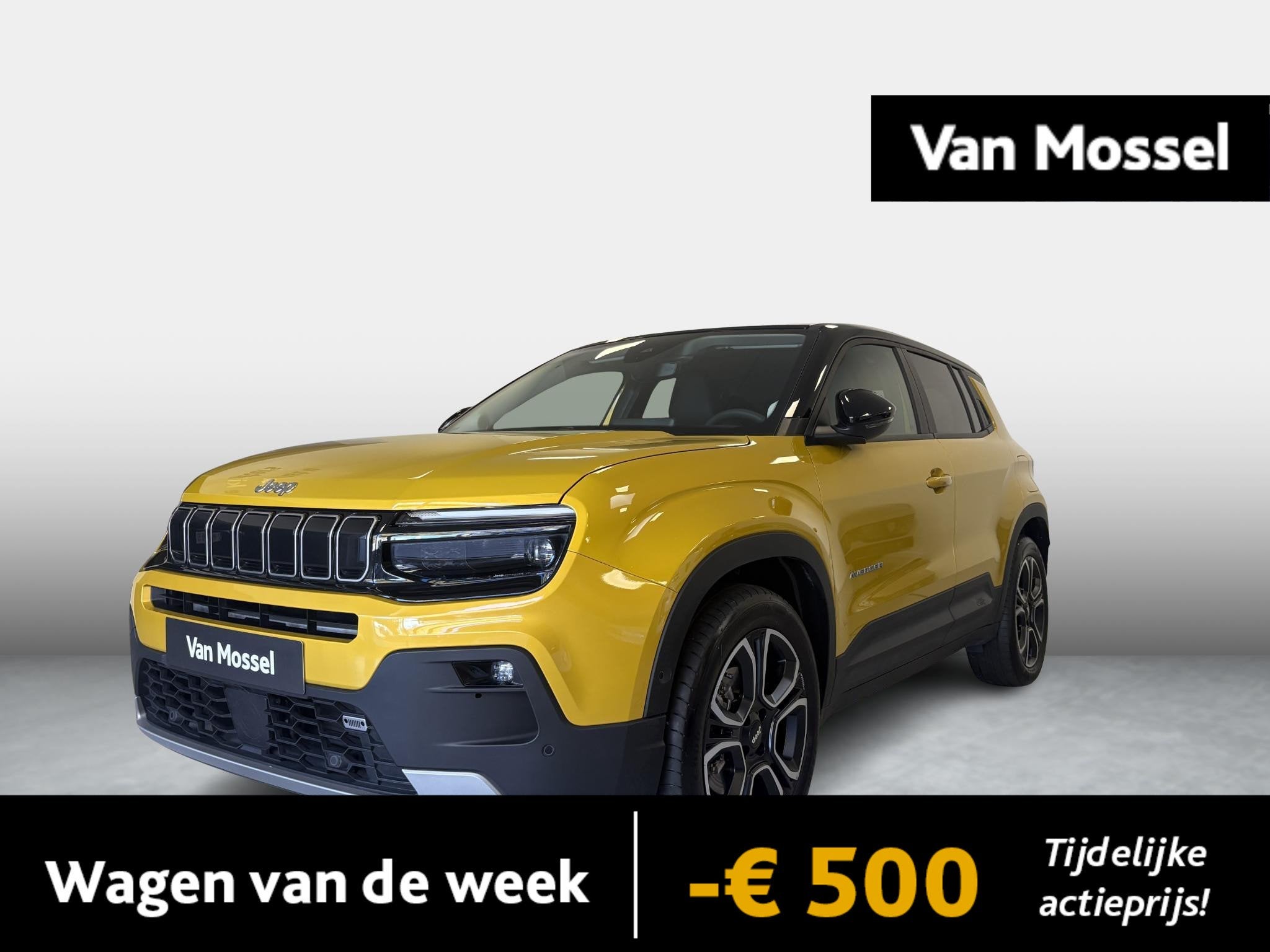 Jeep Avenger 54kWh Avenger ! Actieprijs !, Auto's, Jeep, Stof, Gebruikt, Zwart, Geel