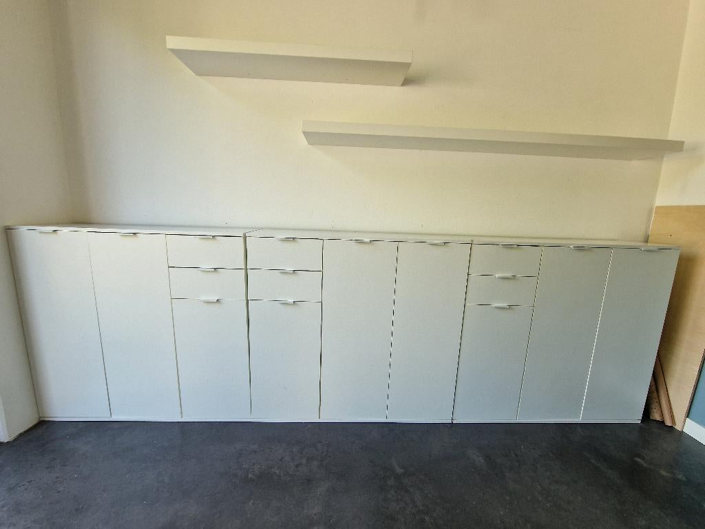 Bureaukasten + LACK wandplanken, Ophalen, Gebruikt, 100 tot 150 cm, 100 tot 150 cm