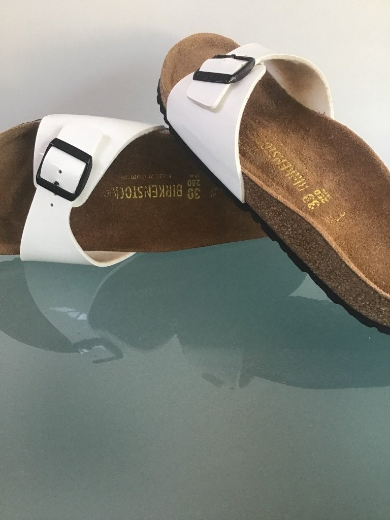 Birkenstock 39 witte slippers | Madrid | Gratis verzenden, Kleding | Dames, Slippers, Verzenden, Wit, Zo goed als nieuw
