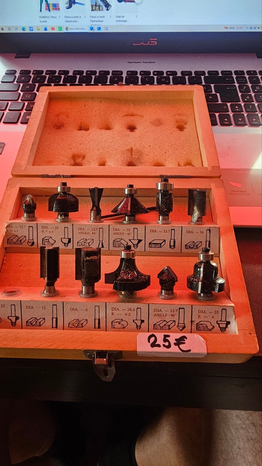 Coffret  de fraisage bois. Kinzo, Enlèvement