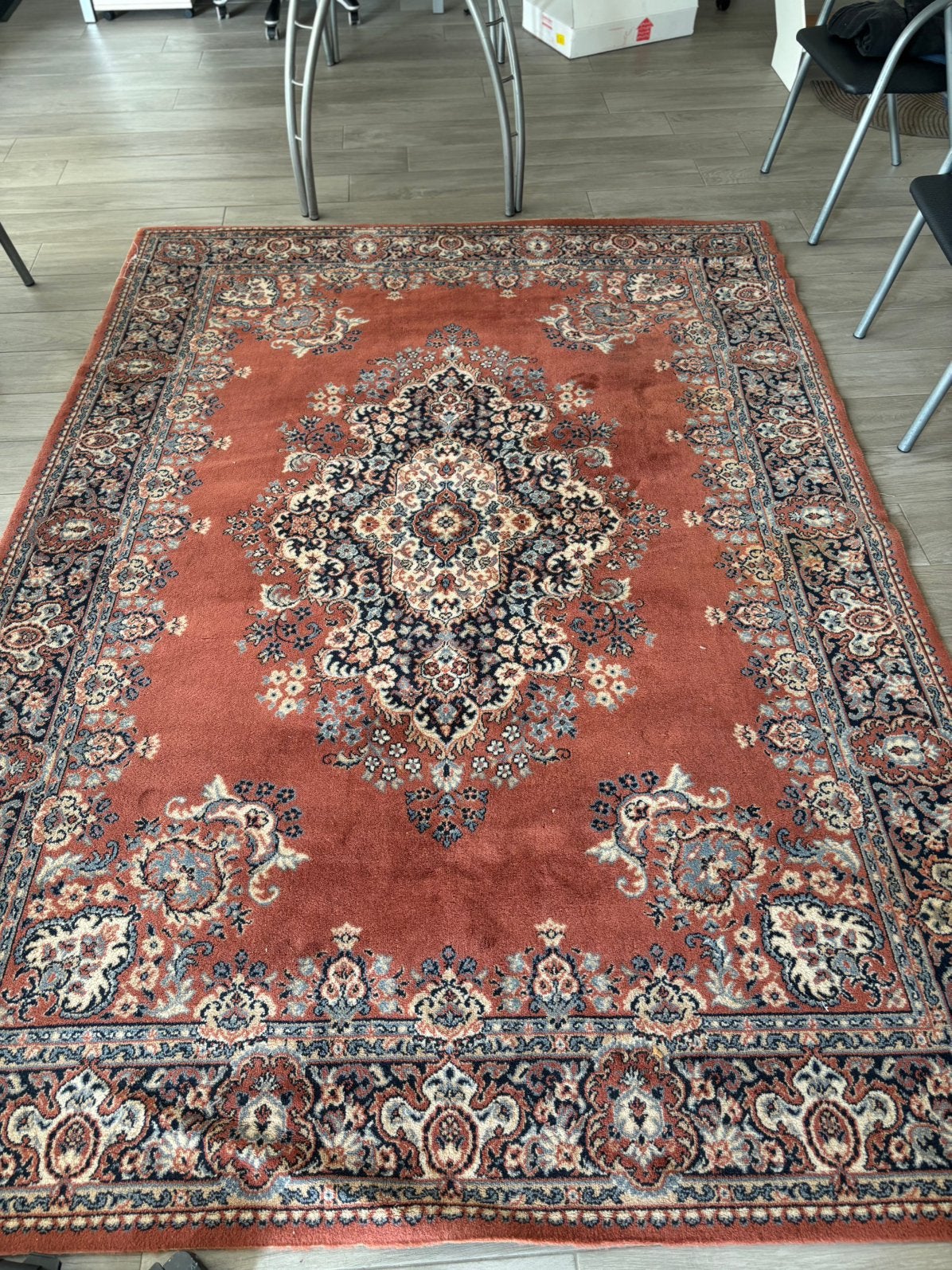Klassiek Perzisch tapijt Rood/ Blauw/ Beige, Ophalen, Zo goed als nieuw, Beige