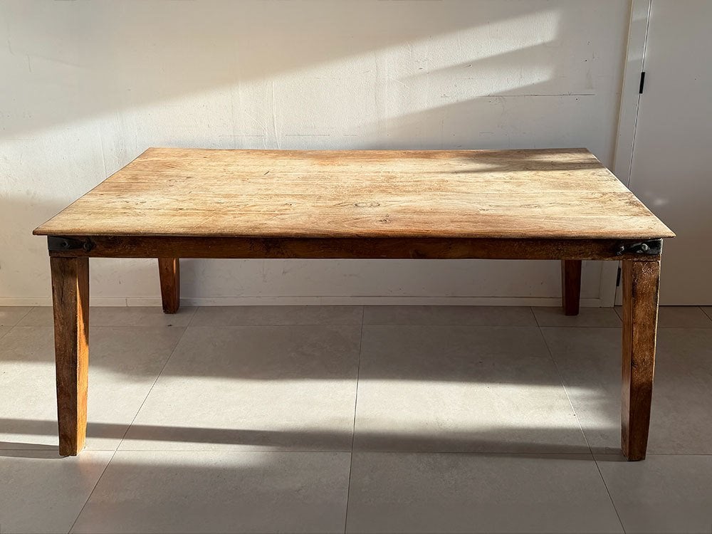 Prachtige Robuuste Houten Eettafel (180x90), Huis en Inrichting, Ophalen, Gebruikt, Landelijk, Industrieel, Vintage, Wabi-Sabi
