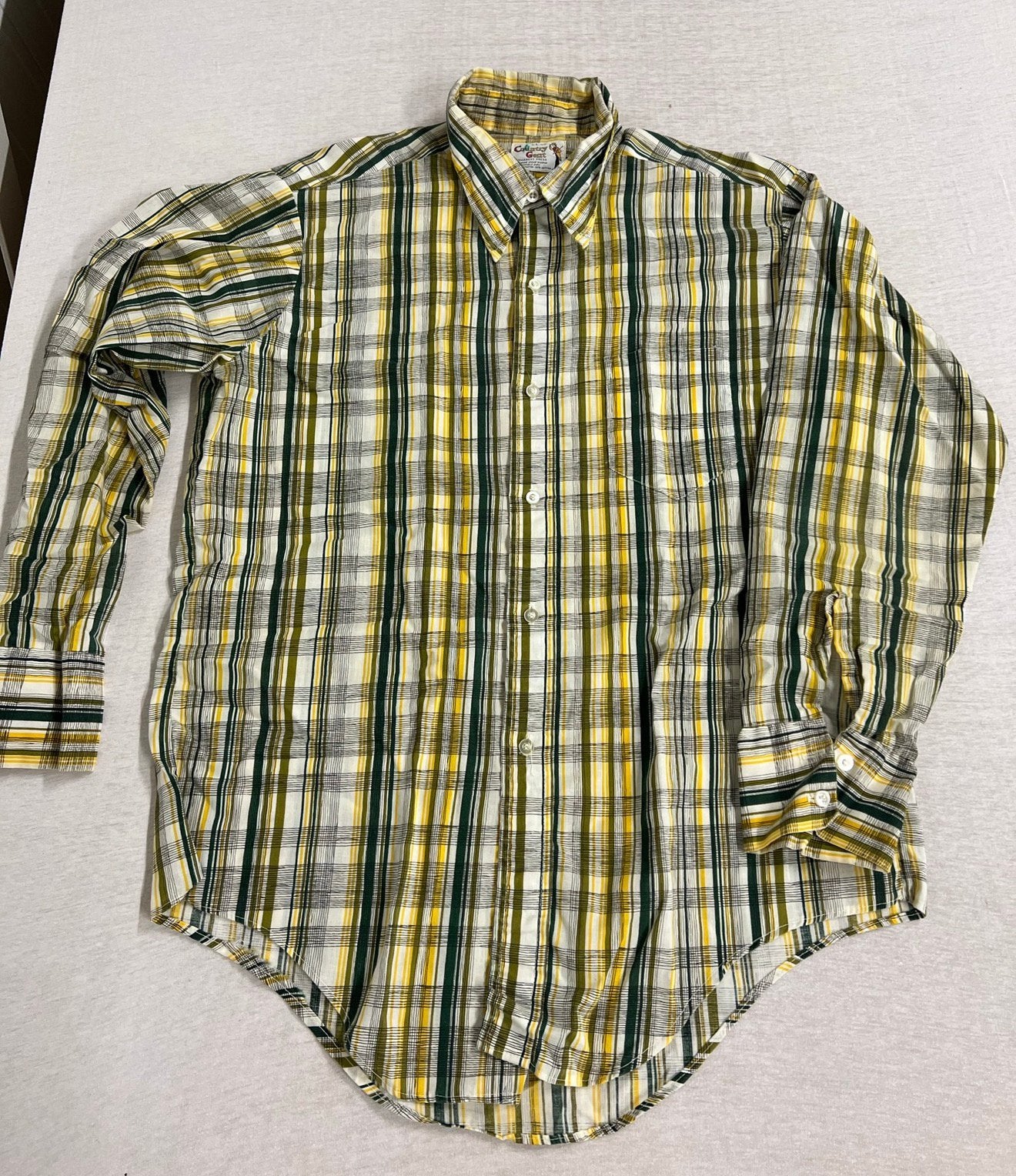 Blouse vintage Country Gent taille L rayée à rayures, Vêtements | Hommes, Chemises, Enlèvement ou Envoi, Comme neuf, Jaune, Tour de cou 41/42 (L)