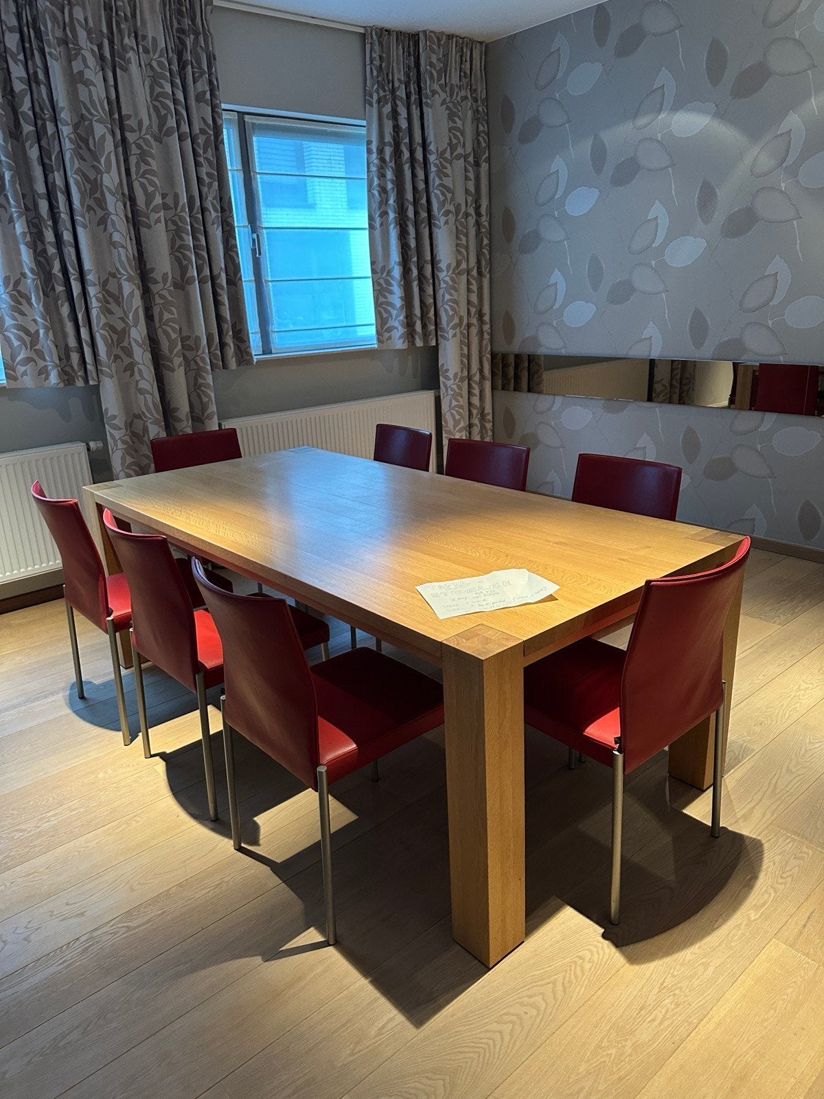 Table de salle à manger entièrement en bois de chêne 6-8 per, Maison & Meubles, 100 à 150 cm, Enlèvement, Utilisé, Chêne