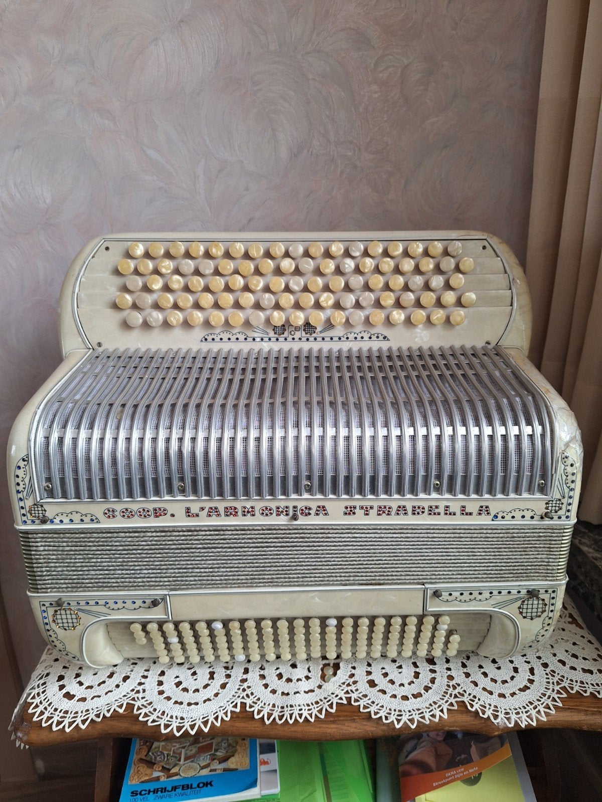 Accordeon, Muziek en Instrumenten, Gebruikt, Met riemen, Knopaccordeon, 120-bas