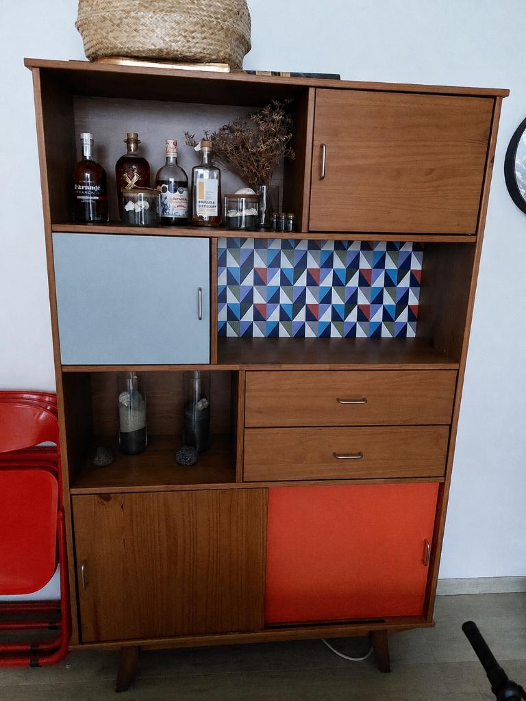 Buffet haut bibliothèque rétro, Maison & Meubles, 25 à 50 cm, Avec tablette(s), 100 à 150 cm, Utilisé