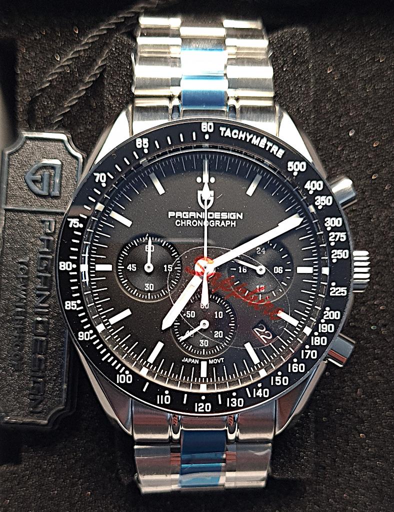 Pagani Design PD 1701 chronograaf - Speedmaster, Handtassen en Accessoires, Horloges | Heren, Staal, Staal, Polshorloge, Nieuw