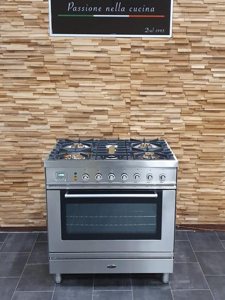 Luxe Boretti Fornuis 80cm RVS 1 grote oven 5 pits, Electroménager, Cuisinières, Comme neuf, Autoportant, 5 zones de cuisson ou plus