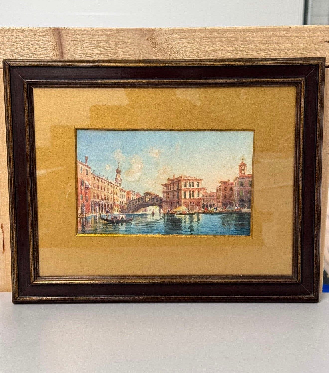 Umberto Ongania 1867-1942 Aquarelle Peinture du XIXe siècle, Œuvre originale, Enlèvement ou Envoi, Aquarelle, Paysage