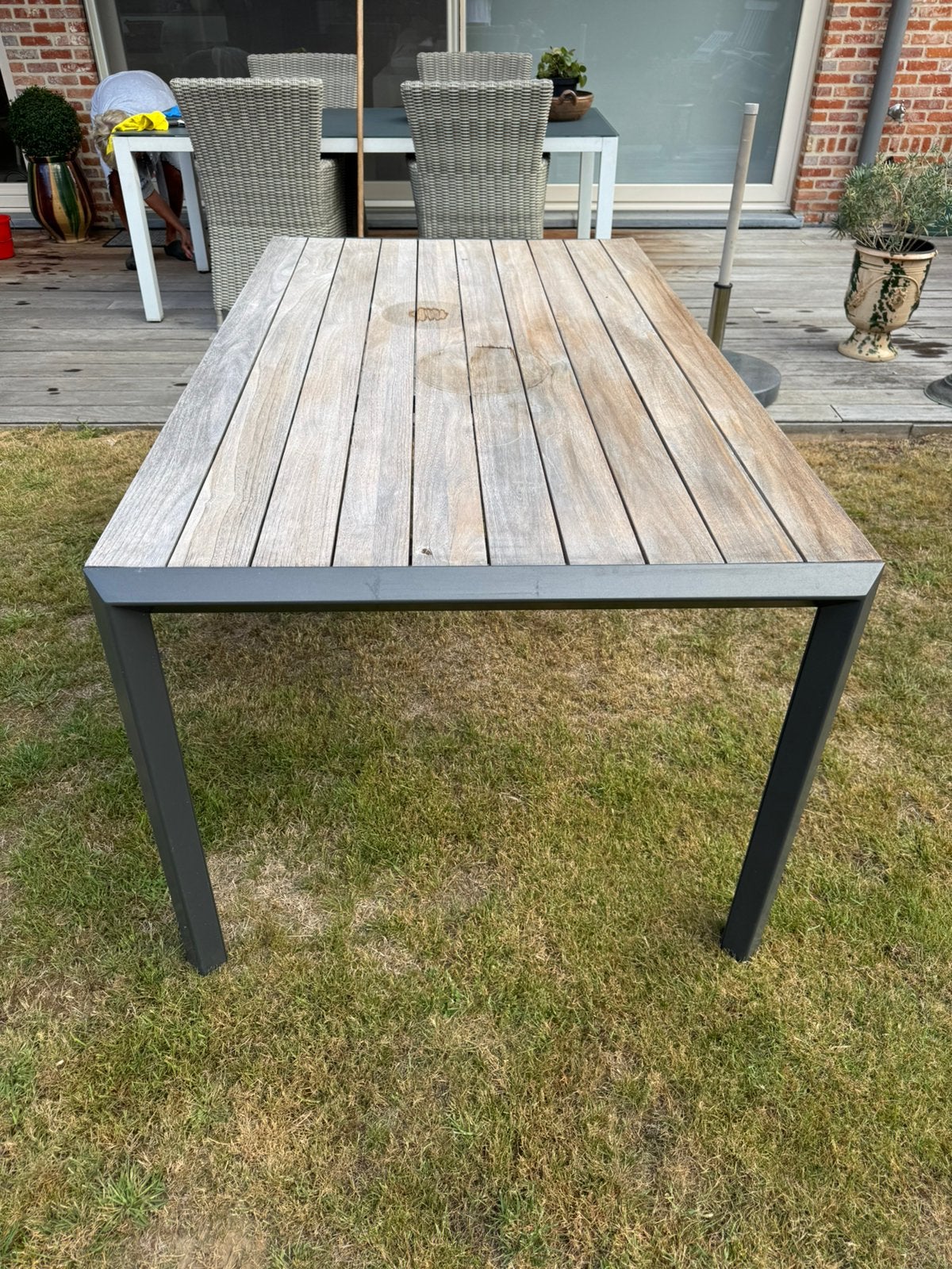 Tuintafel hartman, Ophalen, Gebruikt, Rechthoekig, Aluminium