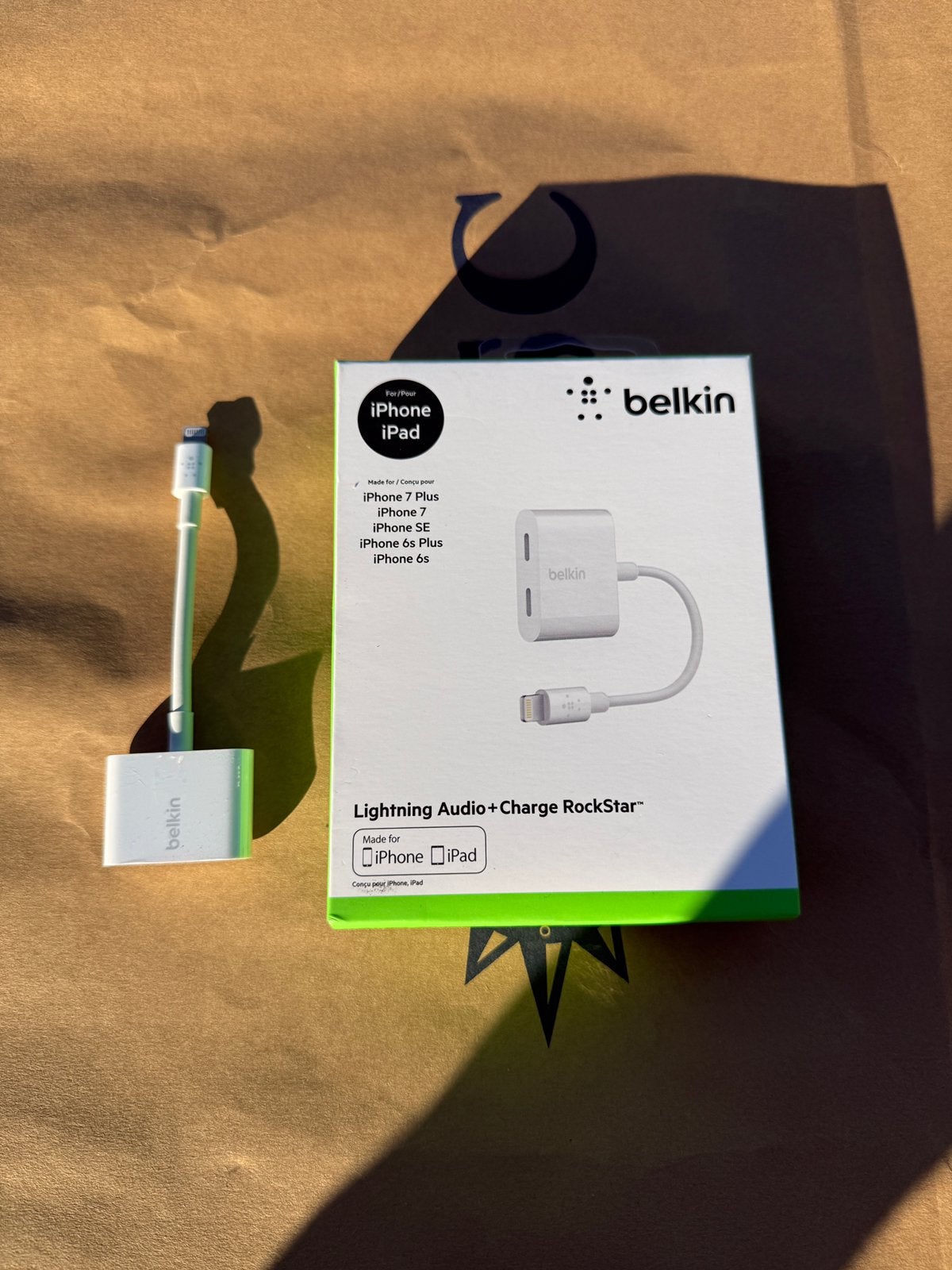 Belkin Rockstar Lightning Audio + Oplaadadapter, Télécoms, Lightning, Enlèvement ou Envoi, Comme neuf, Belkin