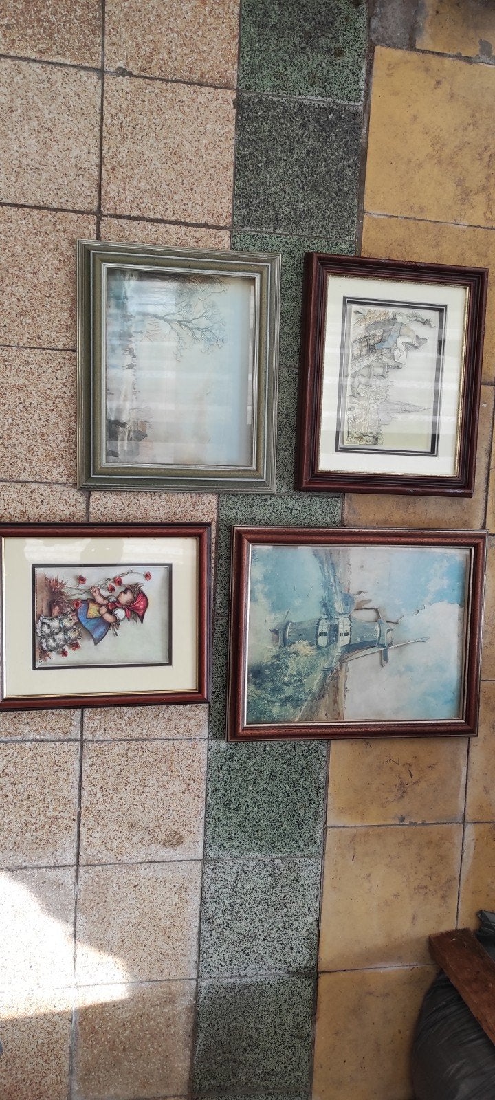 4 peintures/gravures vintage atmosphériques : Anton Pieck &, Enlèvement