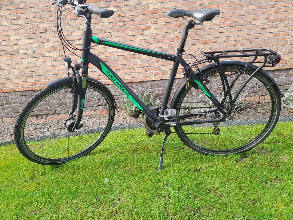 herenfiets zwart/groen Thompson/Tusla, Fietsen en Brommers, Velgrem, Versnellingen, Zo goed als nieuw, 53 tot 57 cm